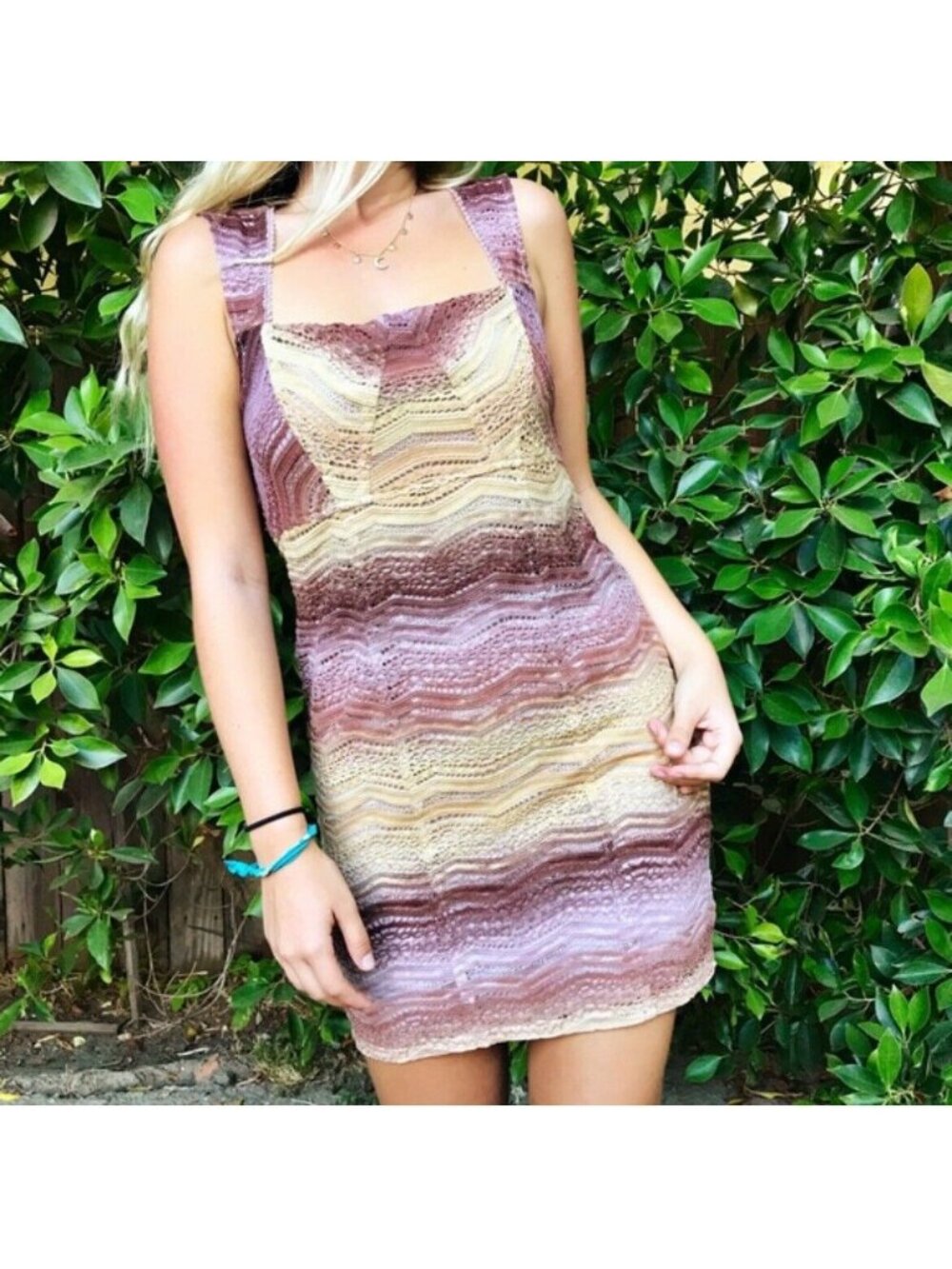 Free People Womens All You Ever Wanted Lace Bodycon Dress Ombré Size Small